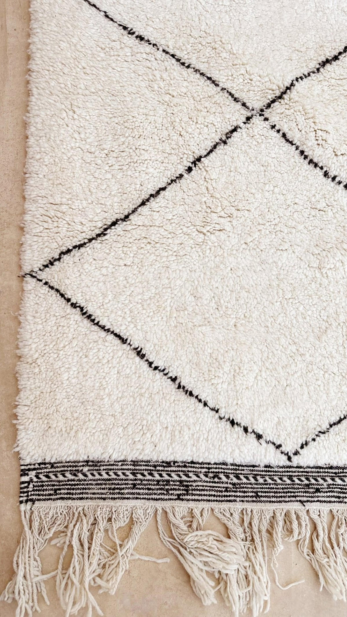 BERBERTEPPICH aus Marokko aus reiner Wolle 200x 300 cm - Beige, Naturmaterialien (200/300cm) - AFK Living