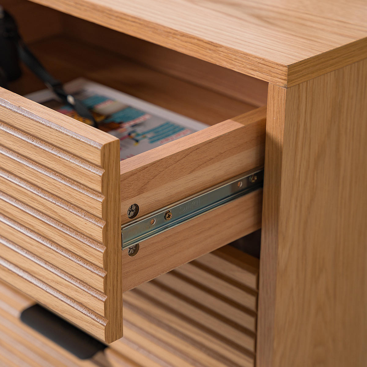 SIDEBOARD KNIVS 2 TÜREN - Eichefarben/Schwarz, Holzwerkstoff (160/75/40cm) - home24