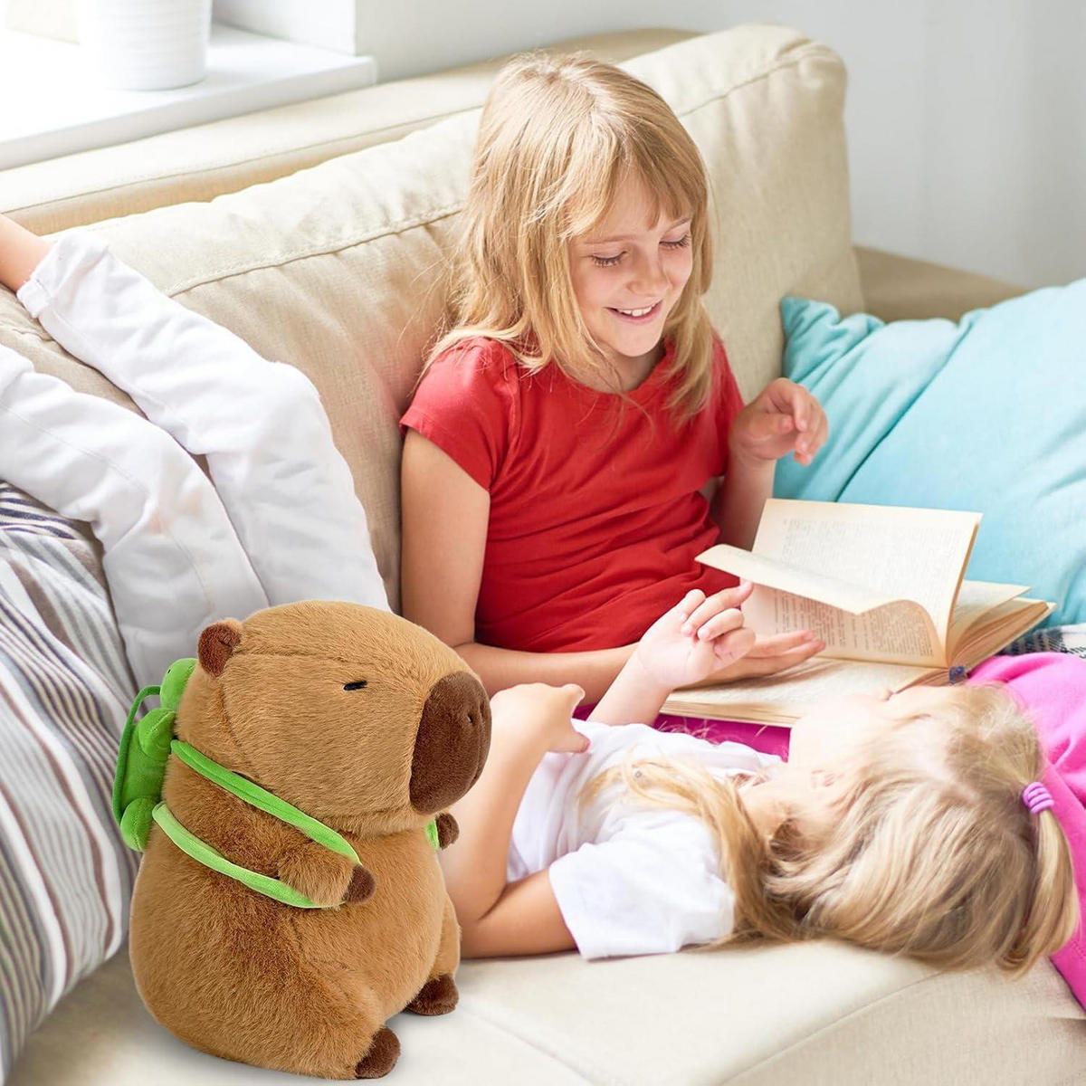 PLÜSCHTIER Capybara mit Schildkröte 35 cm - Braun, Textil (20/35cm)