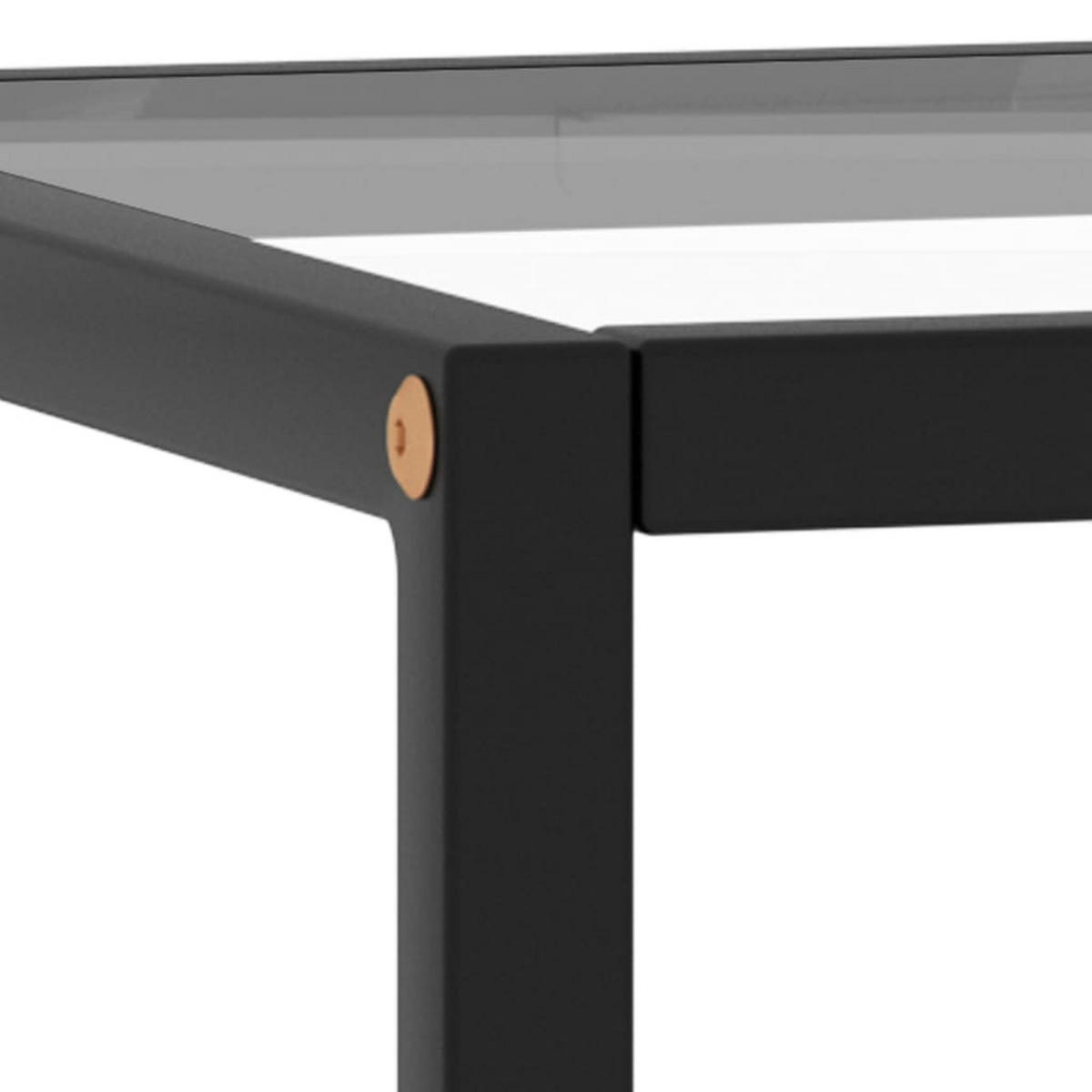 COUCHTISCH Schwarz mit Hartglas 40x40x50 cm - Schwarz, Glas (40/40/50cm) - furnicato