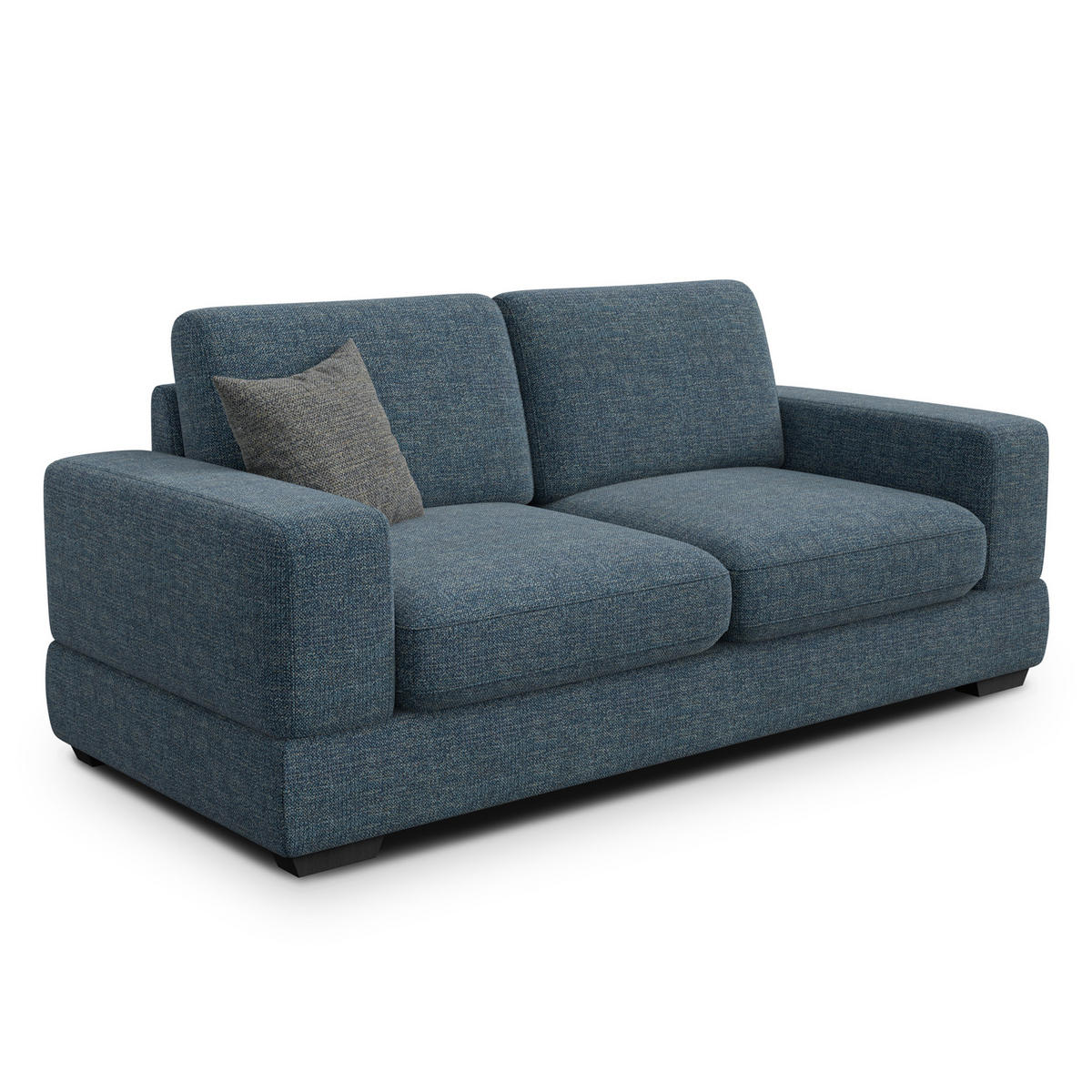 SOFA OTTO 3-Sitzer, marineblau - Blau/Schwarz, Holz/Textil (201/89/98cm) - Courtois Laville