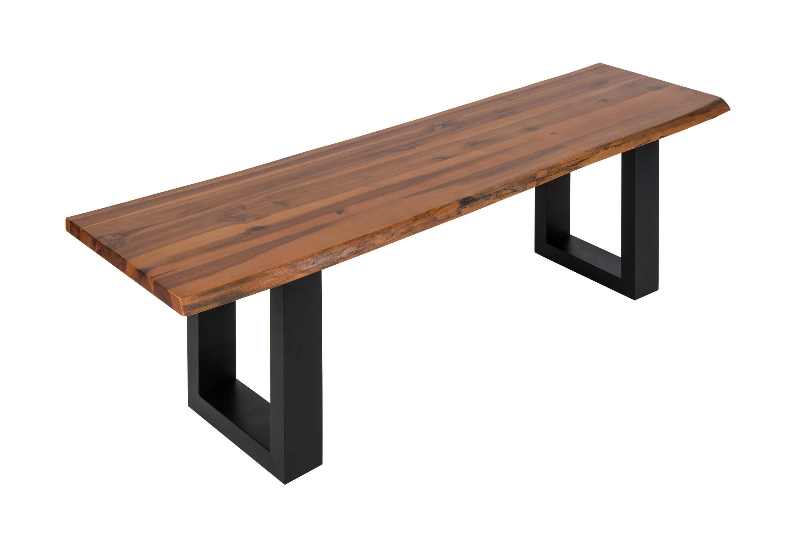 SITZBANK ESRA - Cognac/Schwarz, Holz/Metall (160/45/40cm) - SAM
