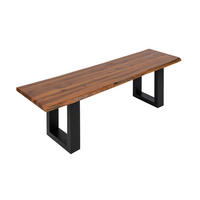 SITZBANK ESRA - Cognac/Schwarz, Holz/Metall (160/45/40cm) - SAM
