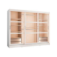 KLEIDERSCHRANK Norlio 250 mit LED Beleuchtung - Silberfarben/Schwarz, Holzwerkstoff/Kunststoff (250/203/65cm) - MIRJAN24