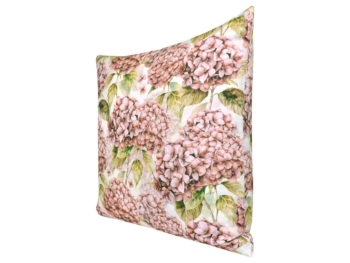 KISSENHÜLLE Landlust-Hortensie burgundy-rose 60/60 cm - Hellrosa/Dunkelrosa, Textil (60/60cm) - beties Heimtextil