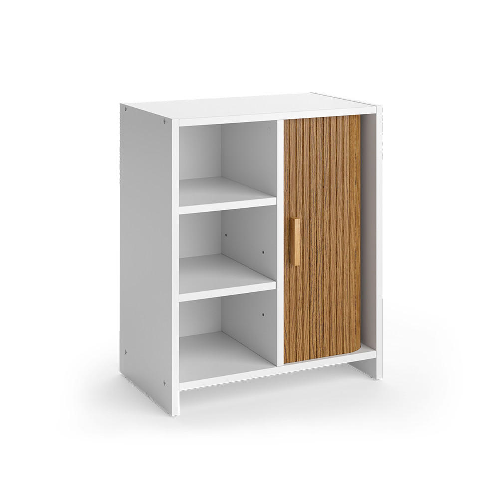 BADSCHRANK Norea, Eiche/Weiß, 50 x 60 cm - Eichefarben/Weiß, Holzwerkstoff (50/60/30cm) - Vicco