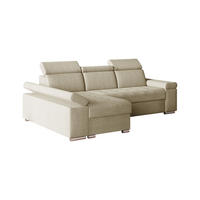 ECKSOFA mit Schlaffunktion Luka L Twist 01 - Beige - Rechts - Beige/Silberfarben, Holzwerkstoff (260/168cm) - Möblo