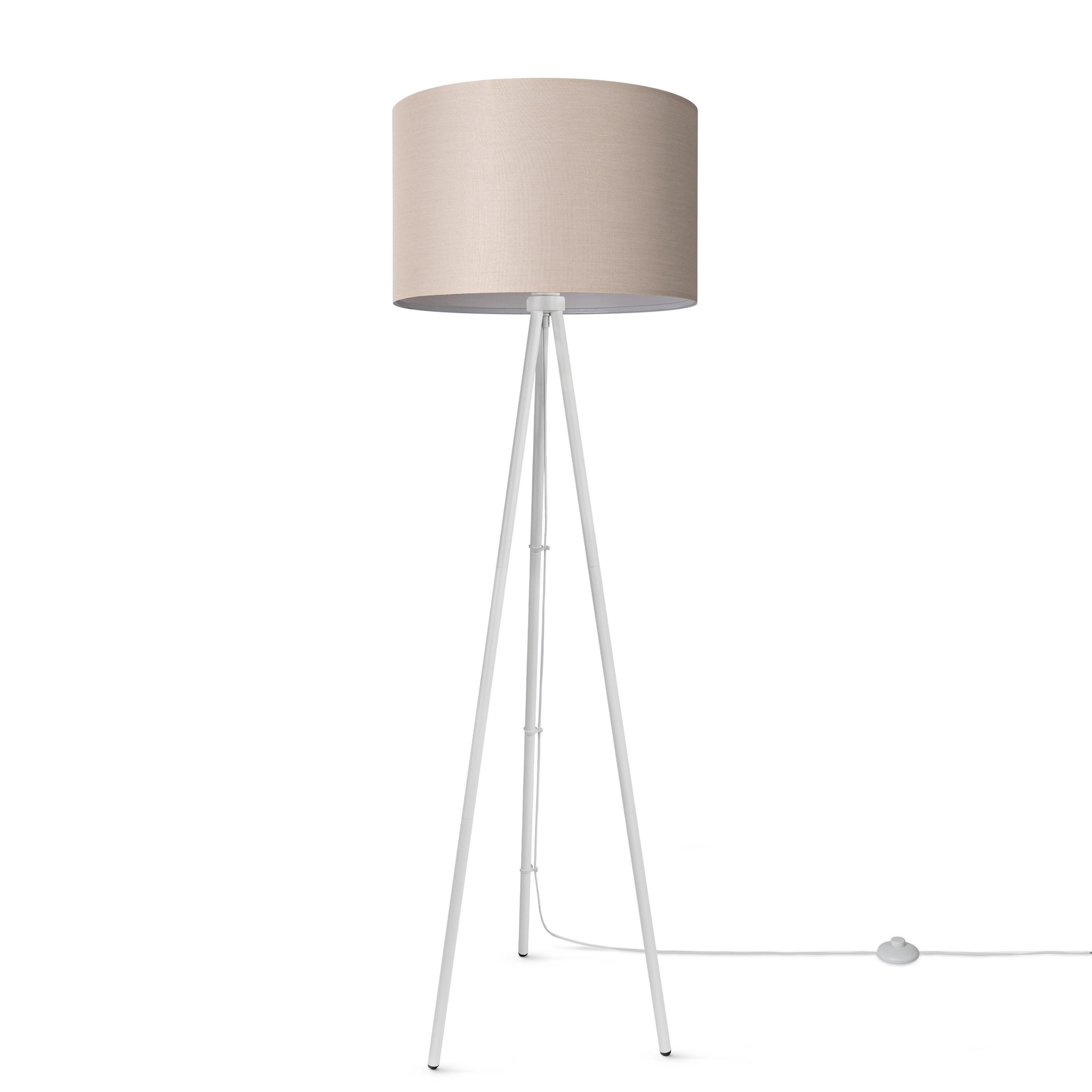 STEHLEUCHTE Trina Fl - Ecru/Weiß, Metall (41.7/36.7/148.5cm) - Paco Home