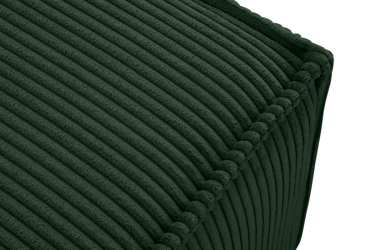 SITZPOUF NAPI gefederte Sitzfläche, dunkelgrün - Dunkelgrün/Schwarz, Textil (83/45/83cm) - KONSIMO®