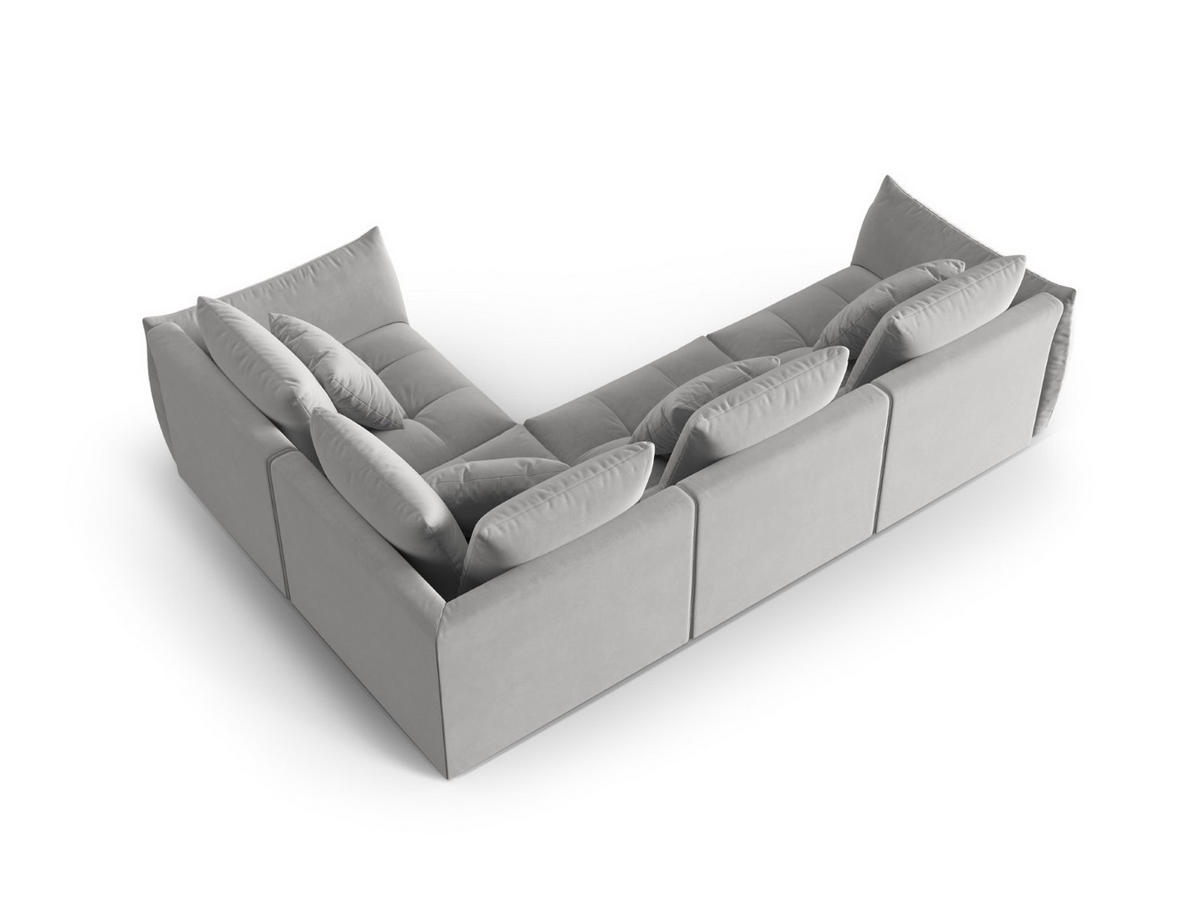 ECKSOFA modular rechts Bloom aus Samt grau 3 Sitzplätze - Grau, Textil (216/316cm) - Micadoni