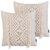 DEKOKISSEN 2er-Set Hellbeige 45/45 cm Kalam - Beige, Textil (45/45cm) - Beliani