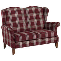 SOFA 2-Sitzer Katria Bezug Flachgewebe Buche nussbaum / rot - Rot, Kunststoff (156/108/86cm) - 58aufmkessel