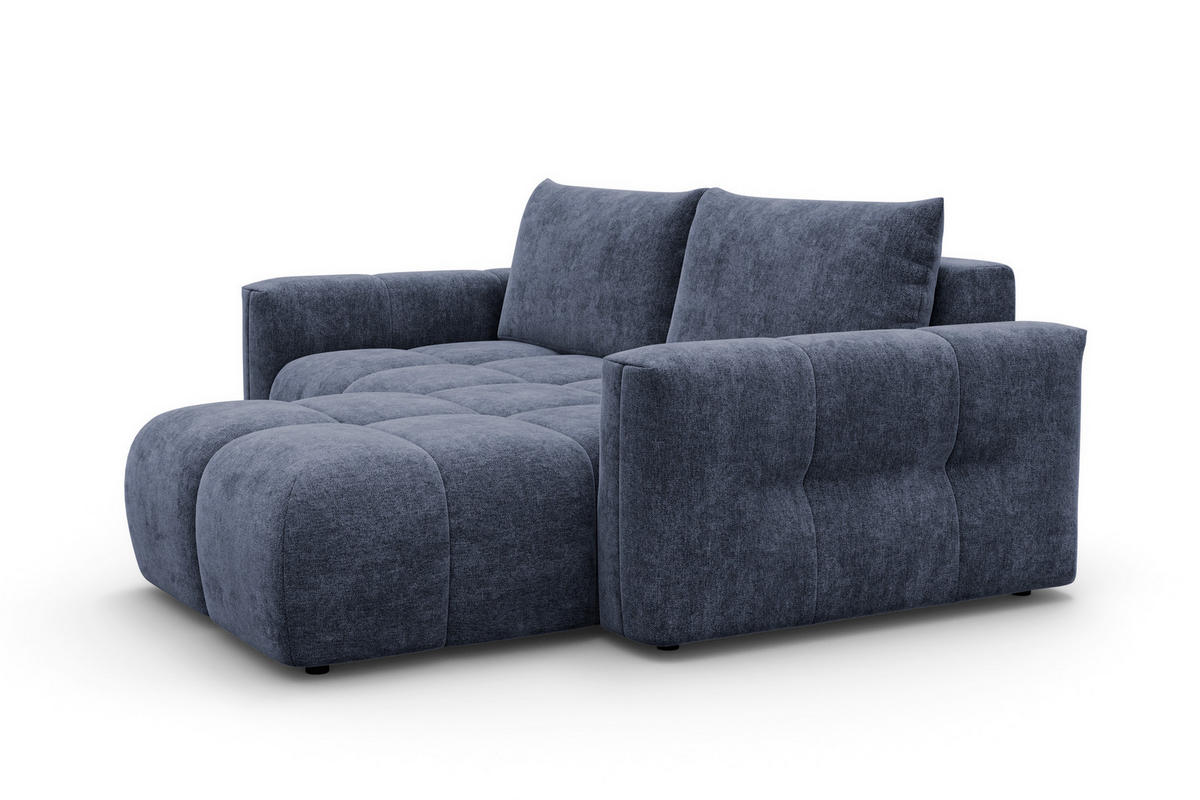 ECKSOFA VERONA 3-Sitzer rechts, Marineblau - Blau/Schwarz, Holz/Textil (224/173cm) - Courtois Laville