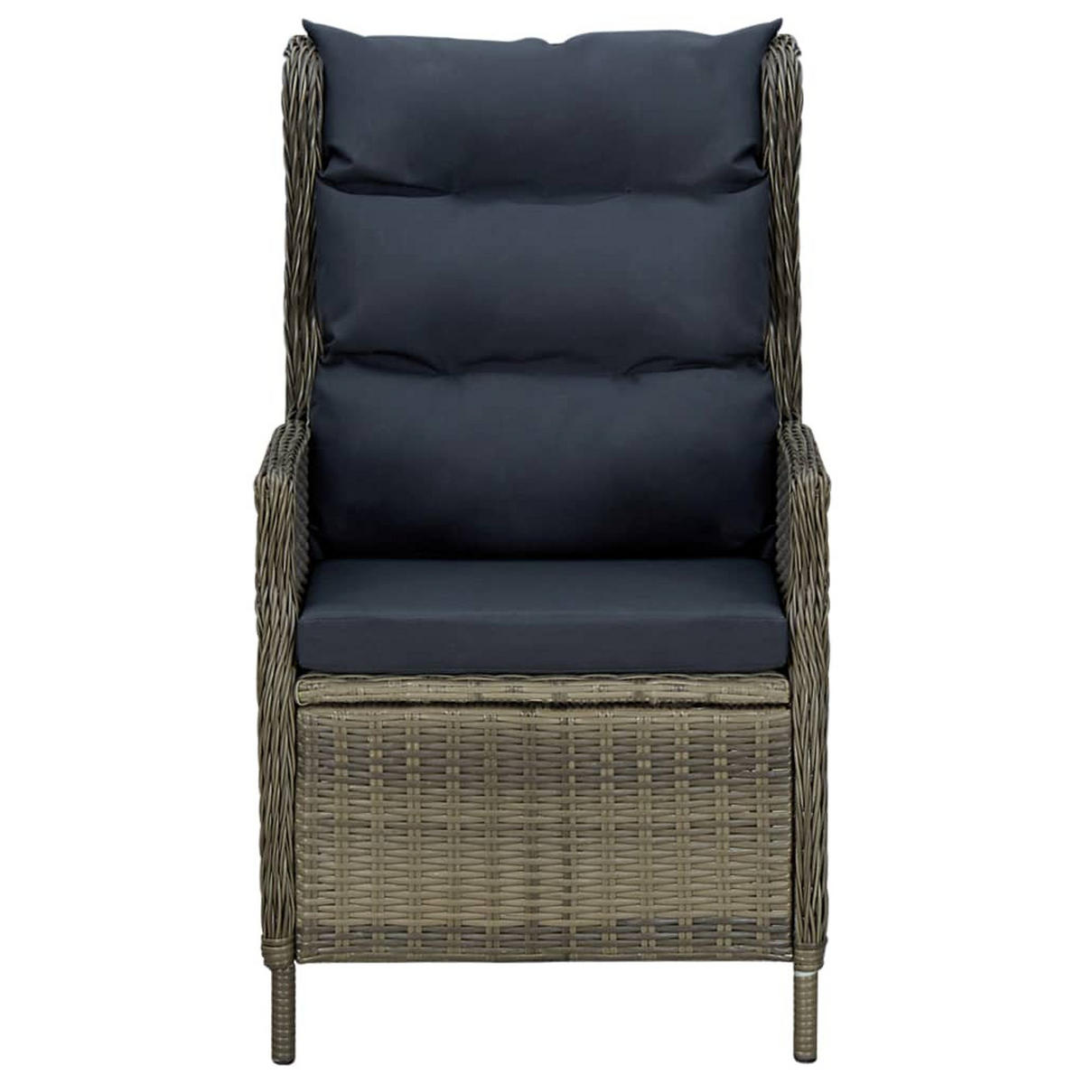 GARTENSESSEL mit verstellbarer Rückenlehne und Fußhocker, 57/88/100 cm, aus Poly Rattan, Braun - Braun, Naturmaterialien/Textil (88/100/57cm) - vidaXL