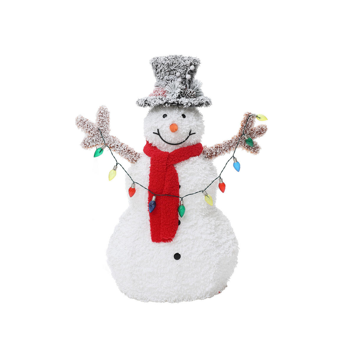LED-SCHNEEMANN Deko,warmweiß & IP44 | 40 LEDs,90 cm - Weiß, Textil (69/90/34cm) - Hometopia