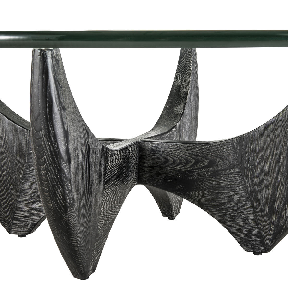 RUNDER Couchtisch aus massivem Eichenholz Ø100 cm – HARPER - Schwarz, Holz (110/100/35cm) - Signature