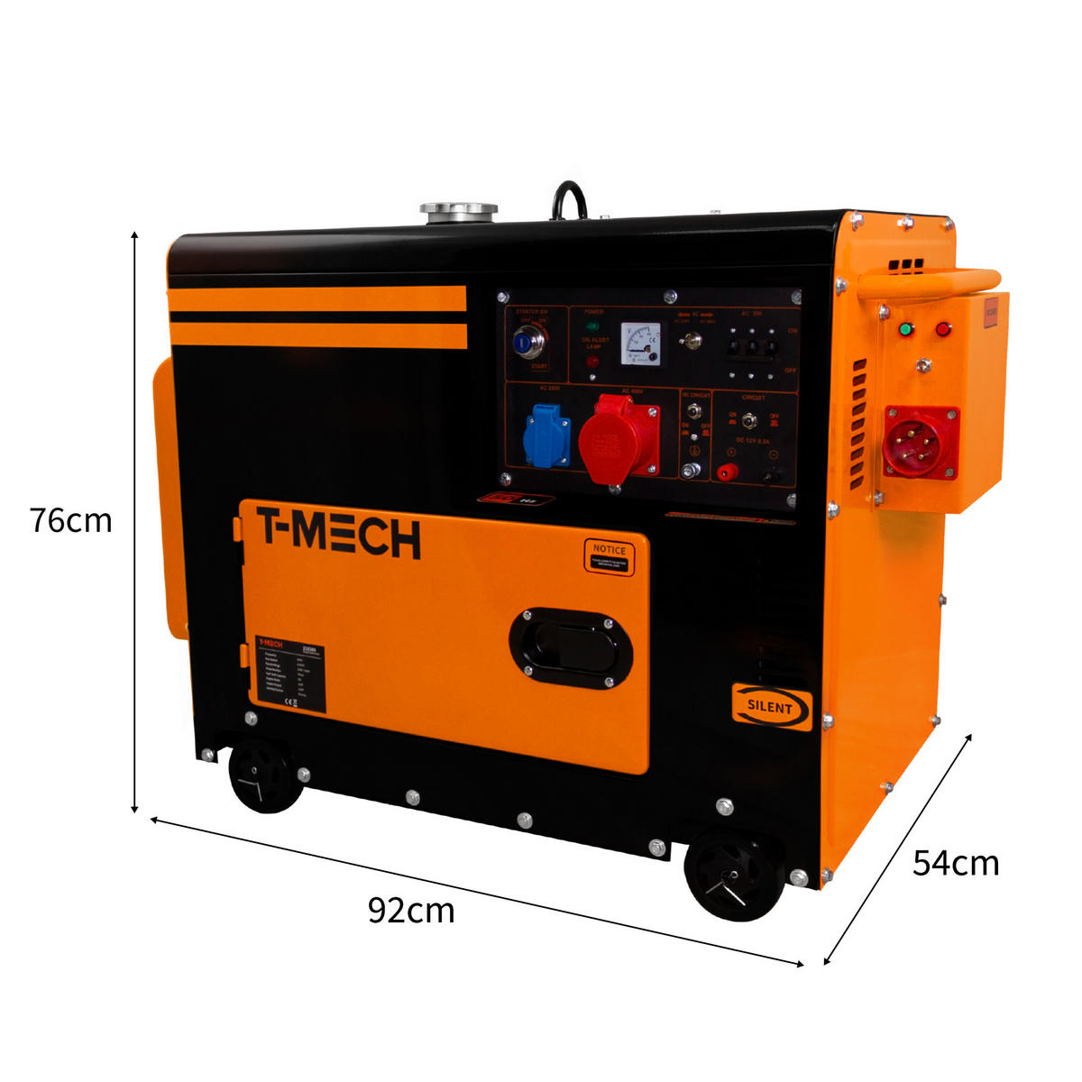 DIESEL-GENERATOR Stromerzeuger Dreiphasig 400 V, Geräuschlos - Orange, Metall (53/92/1cm)