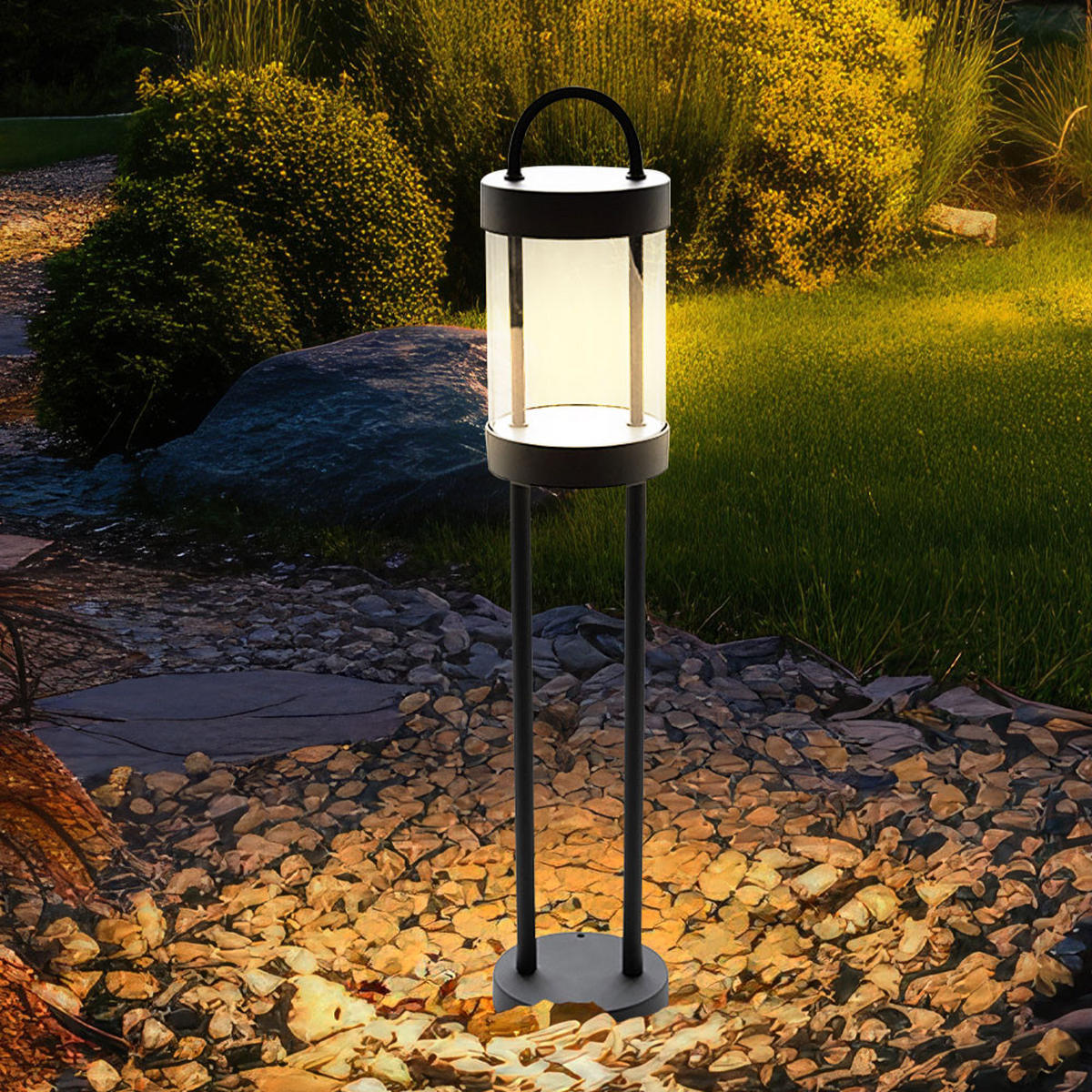 LED WEGELEUCHTE LUNDEN Alu Anthrazit - Anthrazit, Metall (12.5/12.5/65cm) - Nowa
