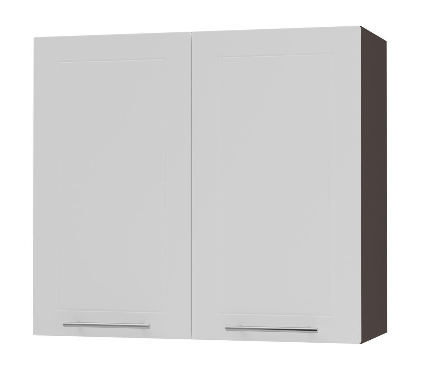 Feldmann-Wohnen Küchenhängeschrank Weiß, Dunkelgrau 80x72x32.5 cm