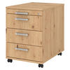 ROLLCONTAINER - 3 Materialschubladen 58/42,8/59 cm in Wildeiche Chromgriff (Metall) - Wildeiche, Holzwerkstoff (42.8/59/58cm) - bümö