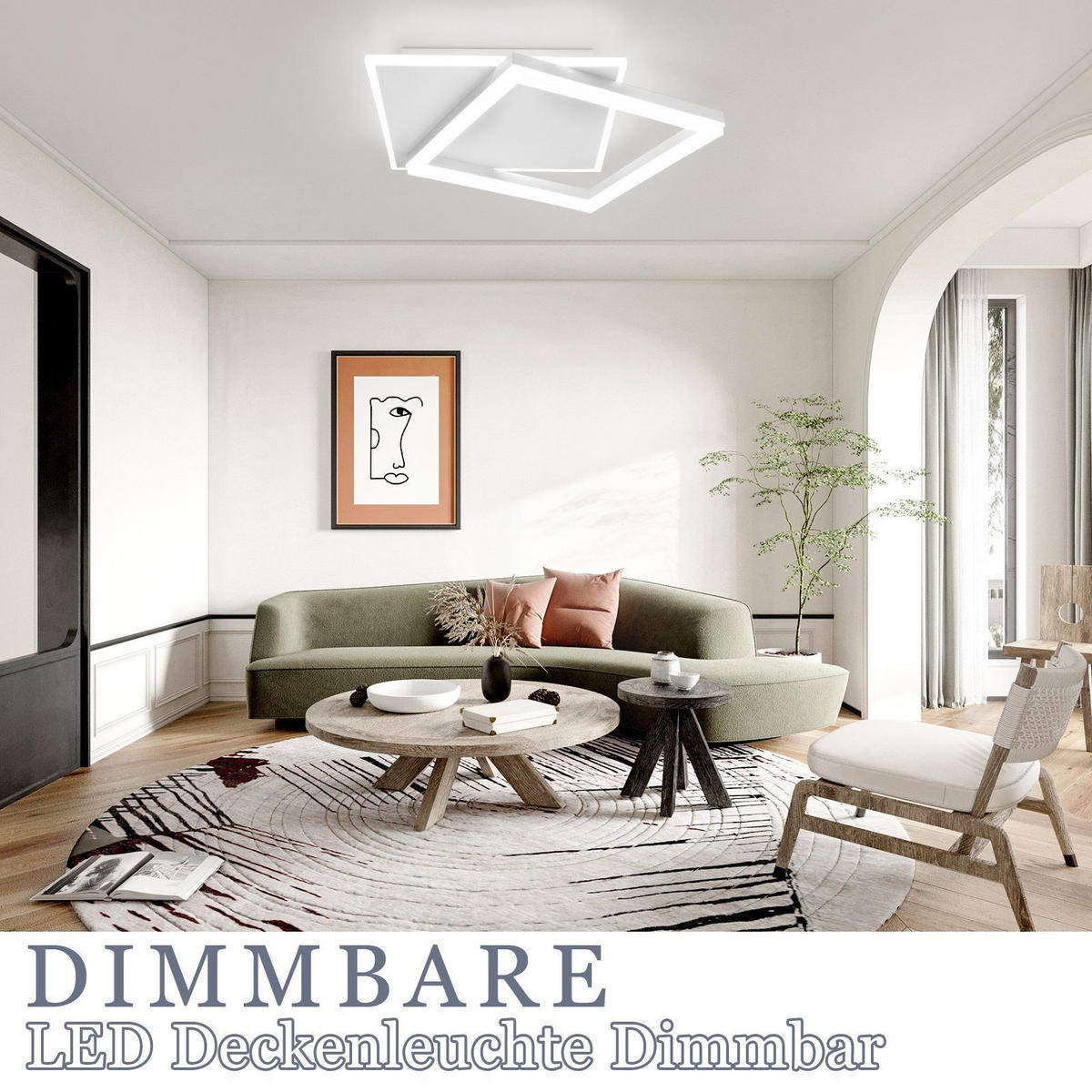 LED-DECKENLEUCHTE Lena 43.5/41/6 cm - Weiß, Metall (43.5/41/6cm) - Nettlife