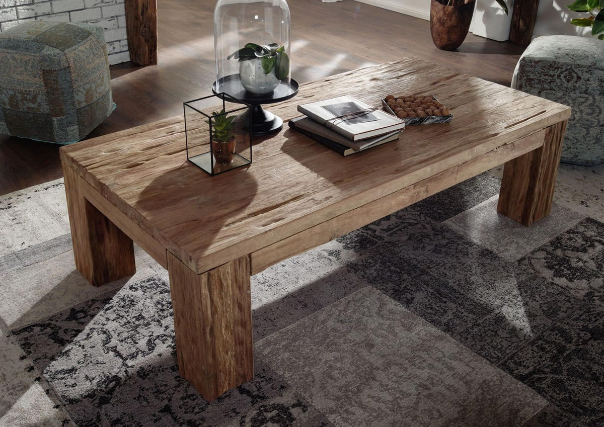 COUCHTISCH Teak 160x80x45 BASSANO #106 - Braun, Holz (160/80/45cm) - Massivmoebel24