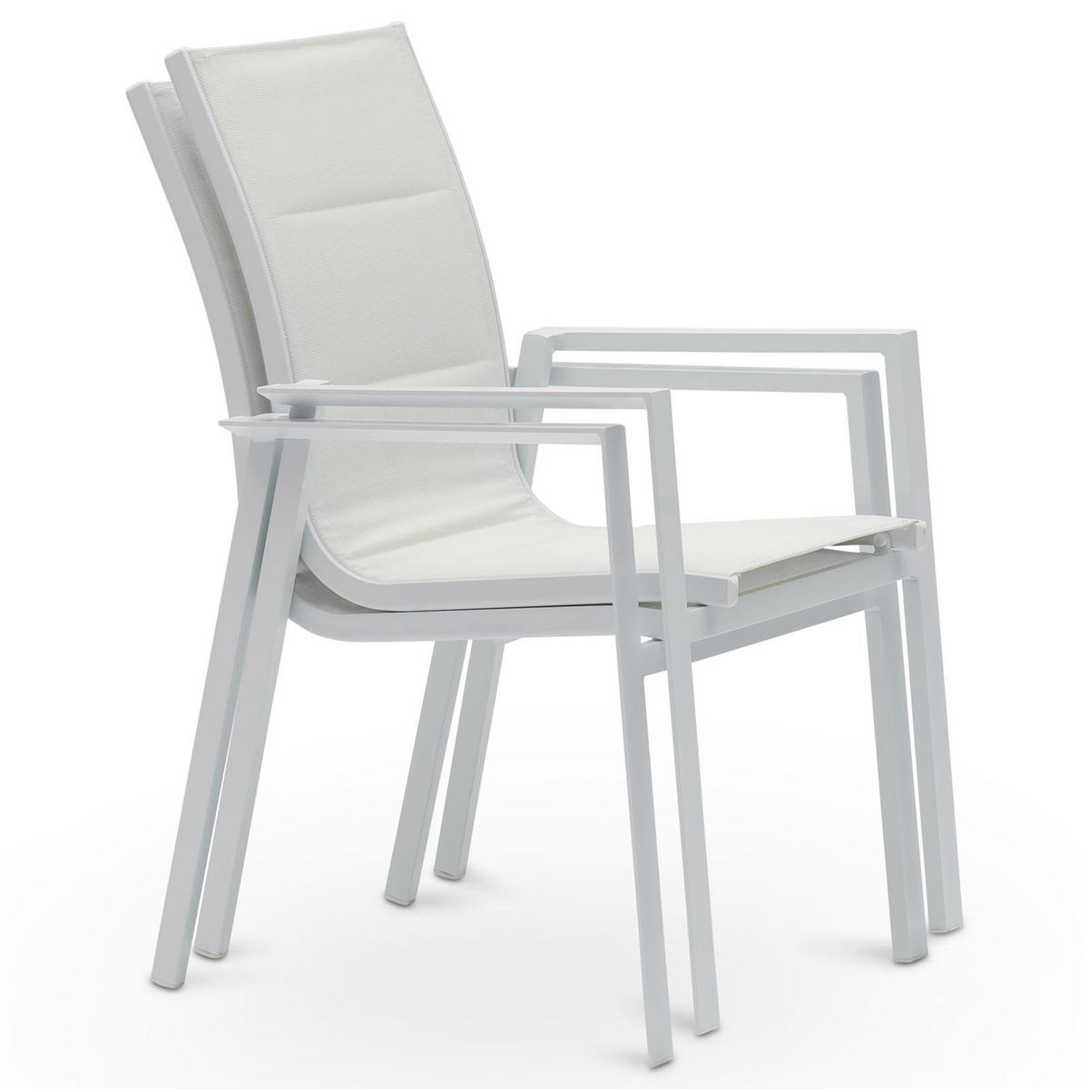 GARTENSTÜHLE TRAPANI 6er-Set weiß - Weiß, Metall (42/91/43cm) - IDIMEX