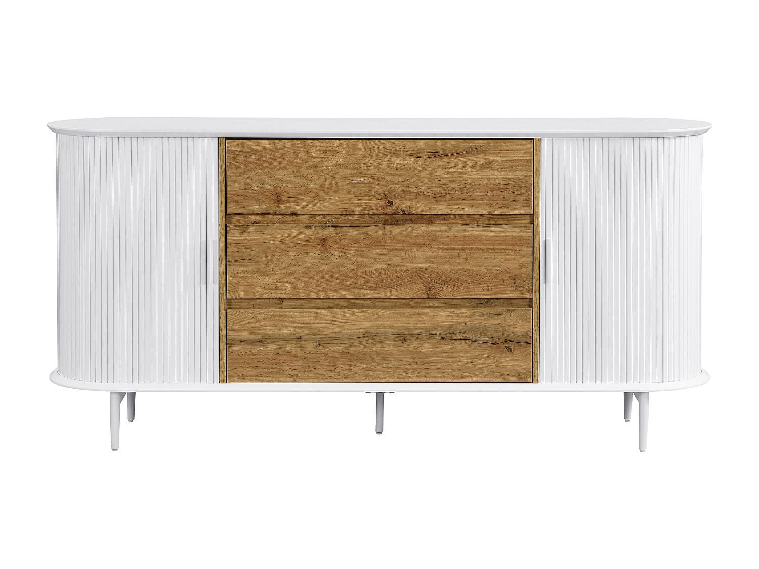SIDEBOARD - 170 cm x 40 cm - Holz, Platte - Naturfarben Hell, Weiß - VELURANI - Naturfarben/Weiß, Holz (170/81/40cm) - Vente-Unique