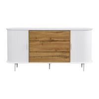 SIDEBOARD - 170 cm x 40 cm - Holz, Platte - Naturfarben Hell, Weiß - VELURANI - Naturfarben/Weiß, Holz (170/81/40cm) - Vente-Unique