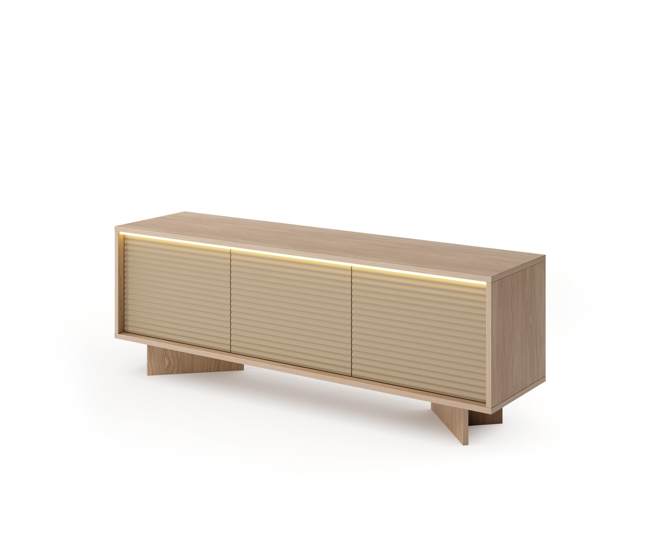 TV-SCHRANK: Natur-Bolivar, 153,9 x 54,4 x 40 cm - Eichefarben, Holzwerkstoff (153.9/54.4/40cm) - 3XE LIVING