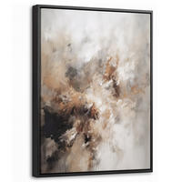 LEINWAND Bilder mit Rahmen - Farbe - Abstrakt - Beige - Kunst - 30x40 - Greige, Textil (30/40cm) - MuchoWow