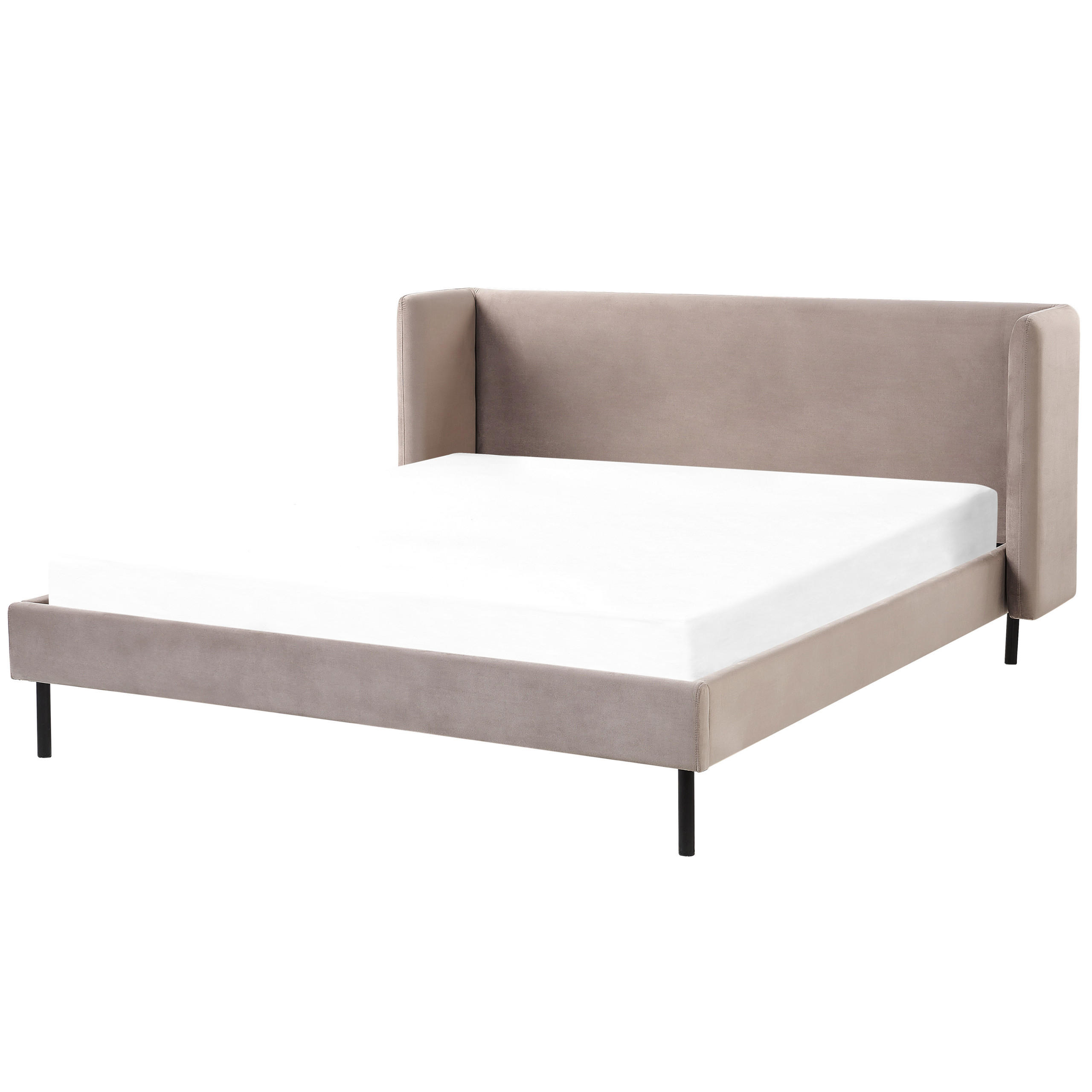 POLSTERBETT 160/200cm Taupe Arette - Taupe, Textil (160/200cm) - Beliani
