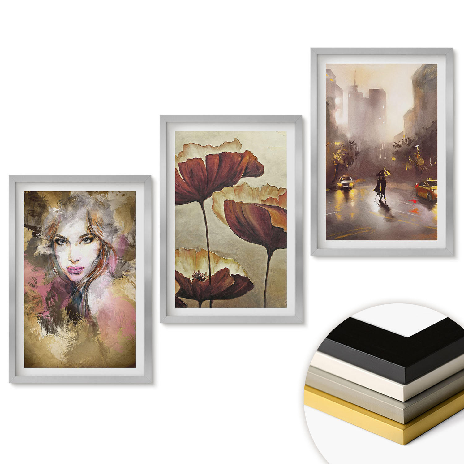 ArtPrintCave Wandbilder Silber 40x60 cm
