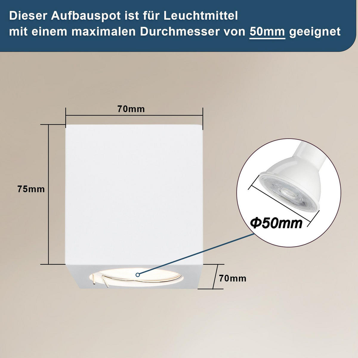 DECKENLEUCHTE Macri(4er-set) 7/7/7.5cm - Weiß, Keramik (7/7/7.5cm) - Nettlife