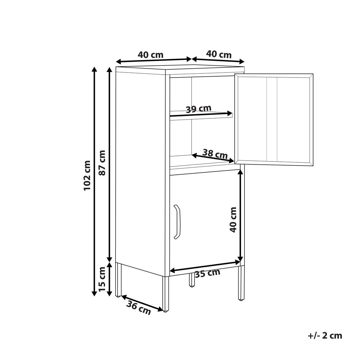 AKTENSCHRANK Marineblau 2 Türen Huron - Blau, Metall (40/102/40cm) - Beliani