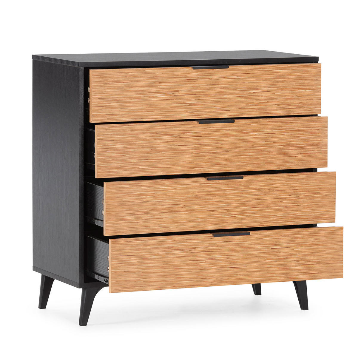 KOMMODE Denis 80/80/40 Schwarz/Holzfarbe - Schwarz, Holzwerkstoff (80/80/40cm)