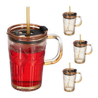 4xTRINKGLÄSER - Hellbraun, Glas/Kunststoff - Relaxdays