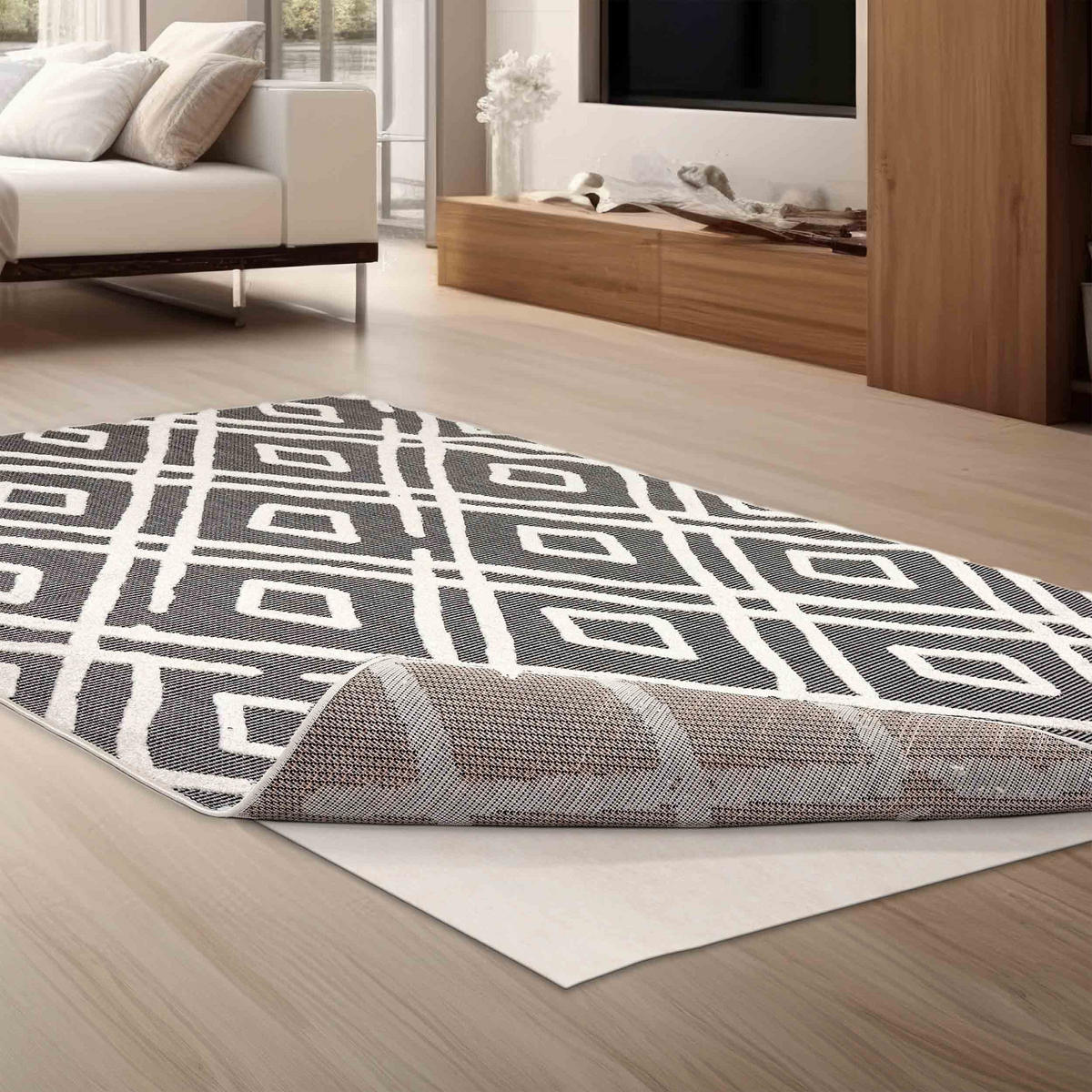 KURZFLORTEPPICH SERINA - Dunkelgrau, Textil (120/170cm) - Astra