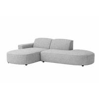 ECKSOFA Cursal Atelier, Stoff Artico, Cement, Links - Grau, Holz (269/166cm) - Kaiser Möbel