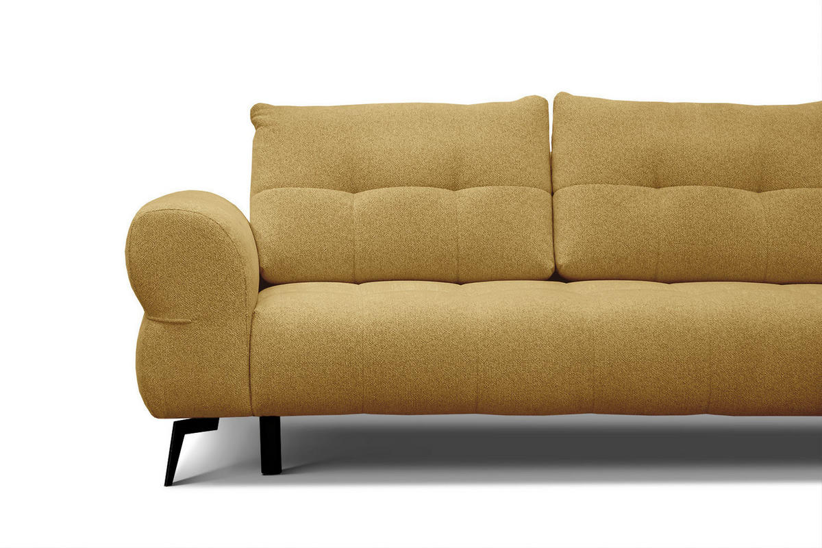 ECKSOFA SALVINI 4-Sitzer, honig - Schwarz/Honig, Holzwerkstoff/Textil (292/158cm) - Courtois Laville