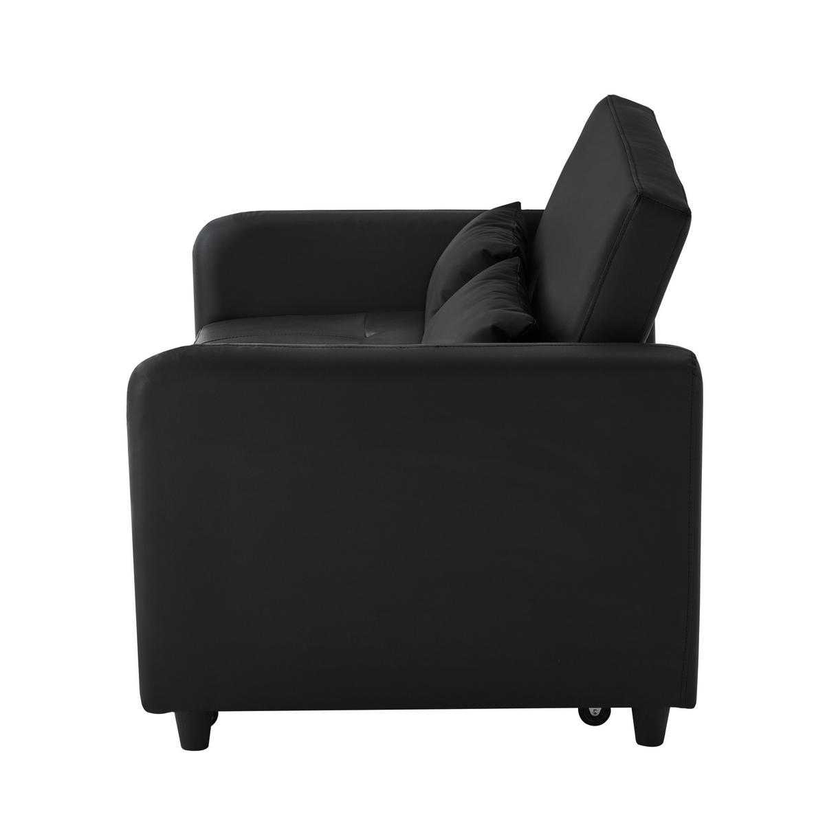 ROZKLADACIA pohovka z PU, plocha na spanie 156/100 cm antik čierna, rozkladacia - čierna, plast (122/82/83cm) - BEAOK