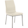 STUHL Lederlook Creme - Edelstahlfarben/Creme, Textil/Metall (40/88/50cm) - CLP