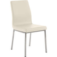 STUHL Lederlook Creme - Edelstahlfarben/Creme, Textil/Metall (40/88/50cm) - CLP