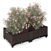 PFLANZKÜBEL - Braun, Kunststoff (80/23/40cm) - Relaxdays