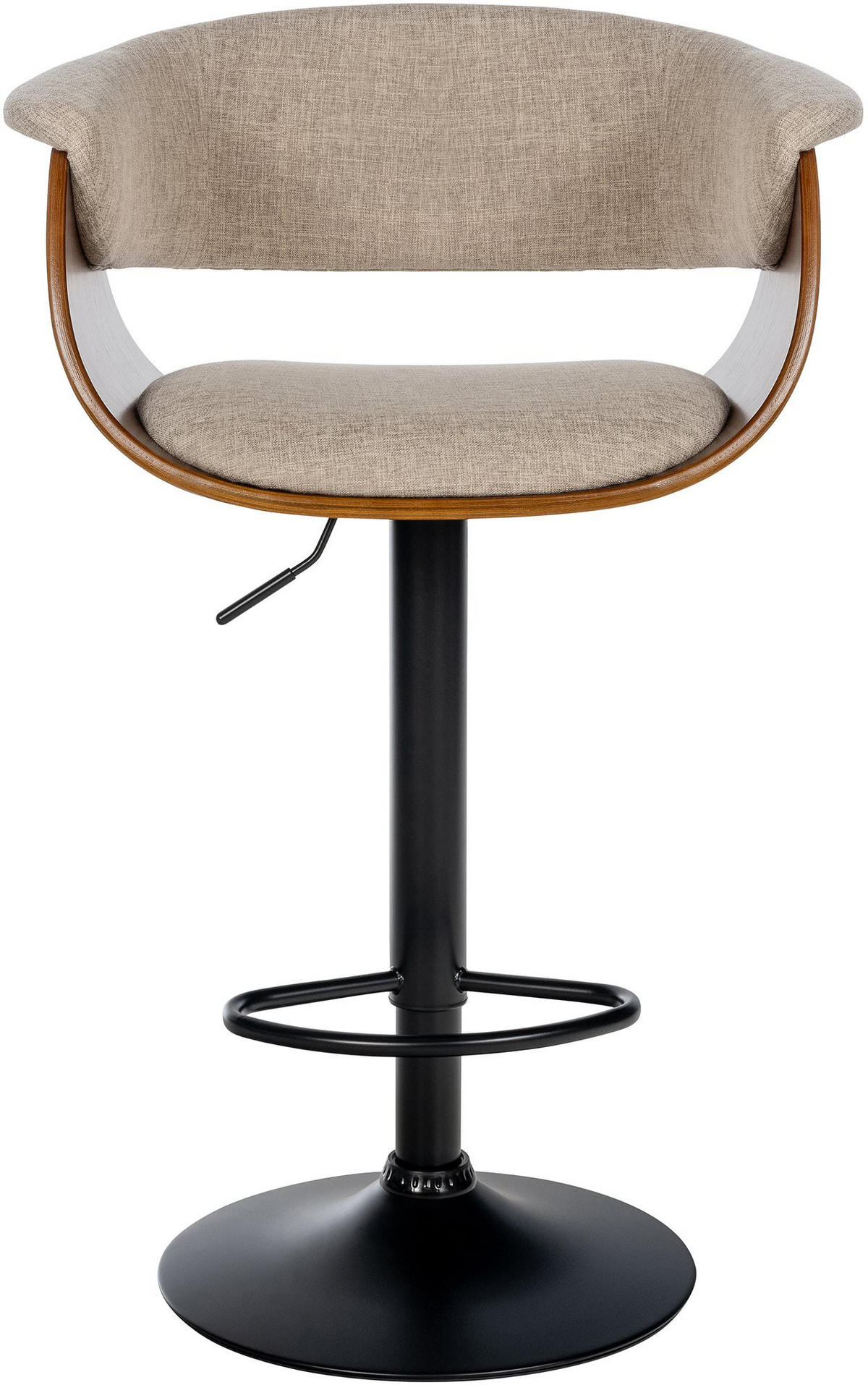 BARHOCKER Stoff walnuss/creme - Walnussfarben/Creme, Textil/Metall (60/90/51cm) - CLP