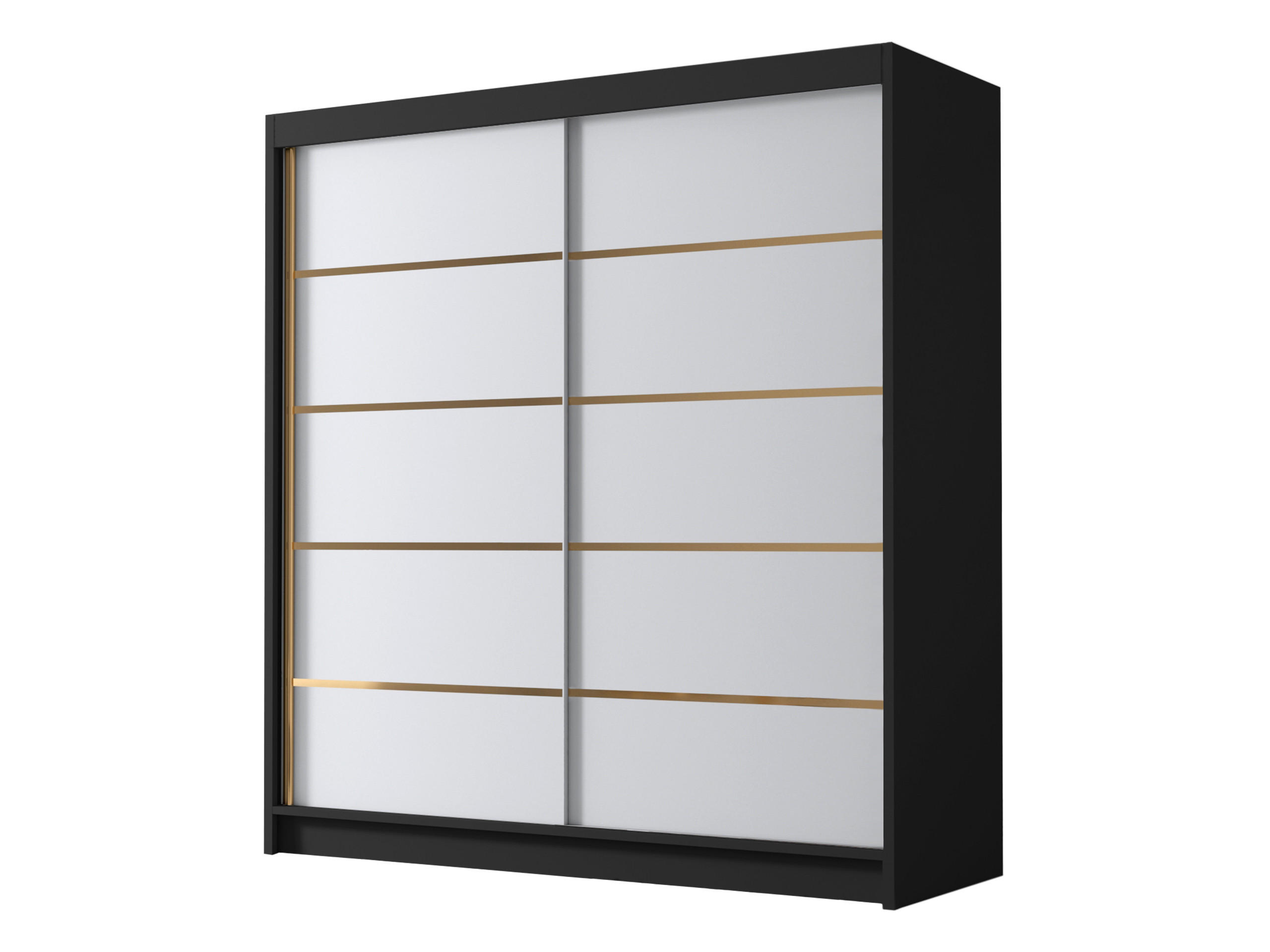 SCHIEBETÜRENSCHRANK Bali IV - Goldfarben, Holzwerkstoff/Metall (180/215/58cm) - MIRJAN24