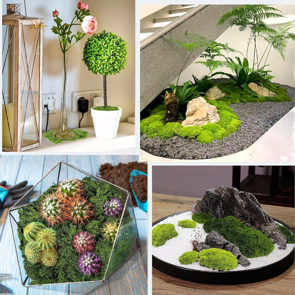 DEKO-MOOS 100g Set Dunkelgrün Hellgrün - Multicolor, Kunststoff (3cm)