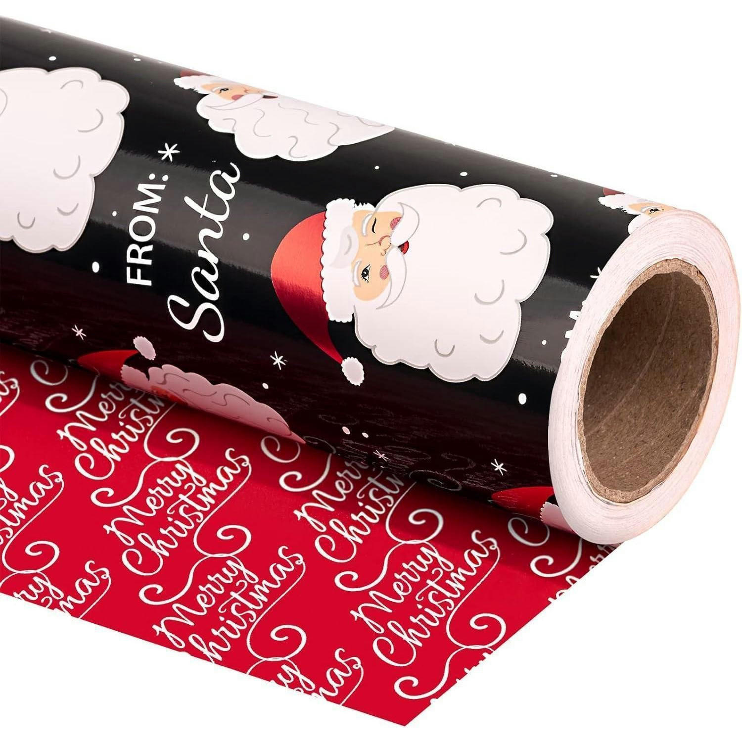 GESCHENKPAPIER Wendbar 43,2 cm x 10 m Weihnachtsmann Merry Christmas - Multicolor, Papier (4/4/43cm)