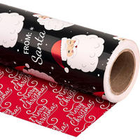 GESCHENKPAPIER Wendbar 43,2 cm x 10 m Weihnachtsmann Merry Christmas - Multicolor, Papier (4/4/43cm)