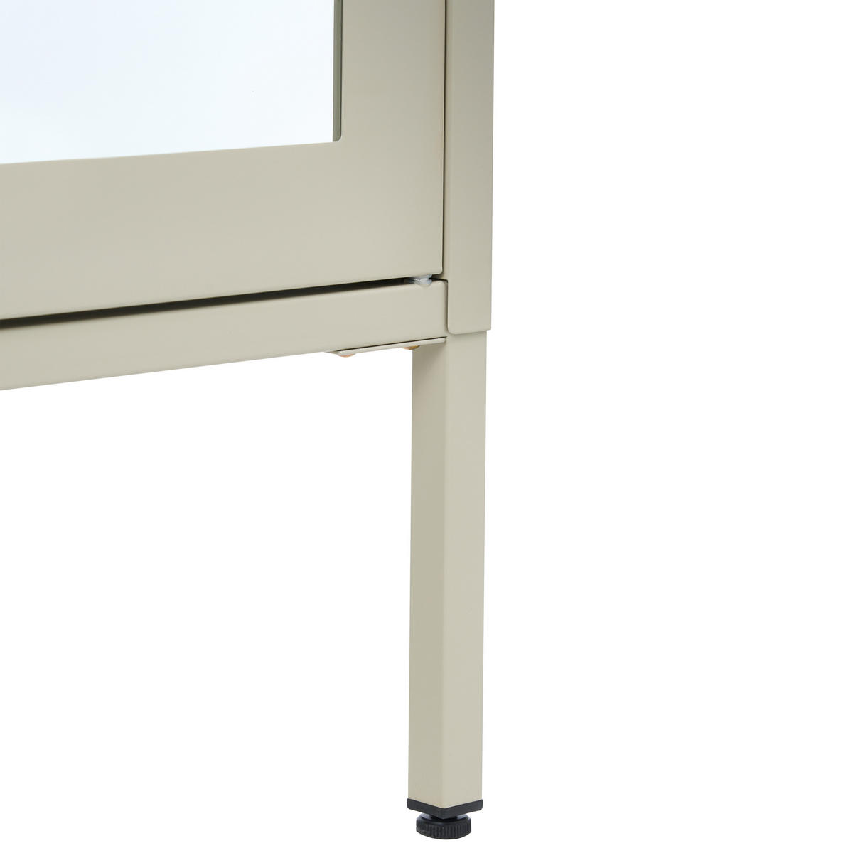 VITRÍNA se skleněnými dveřmi Kov 90 cm Světle béžová Nash - béžová, kov (90/150/35cm) - Beliani
